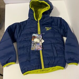 Reebok Batik Blue Jacket with Lime Accents NWT